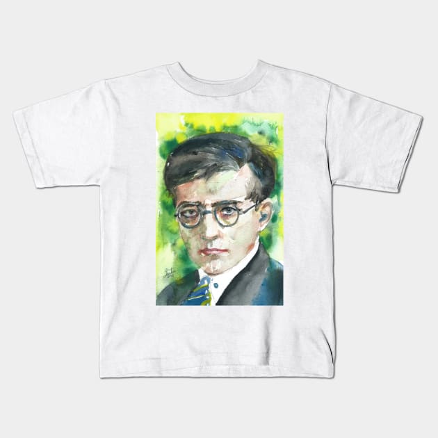 DMITRI SHOSTAKOVICH - watercolor portrait.1 Kids T-Shirt by lautir